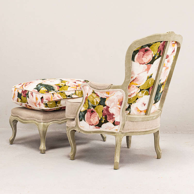 French style Chair with Footstool