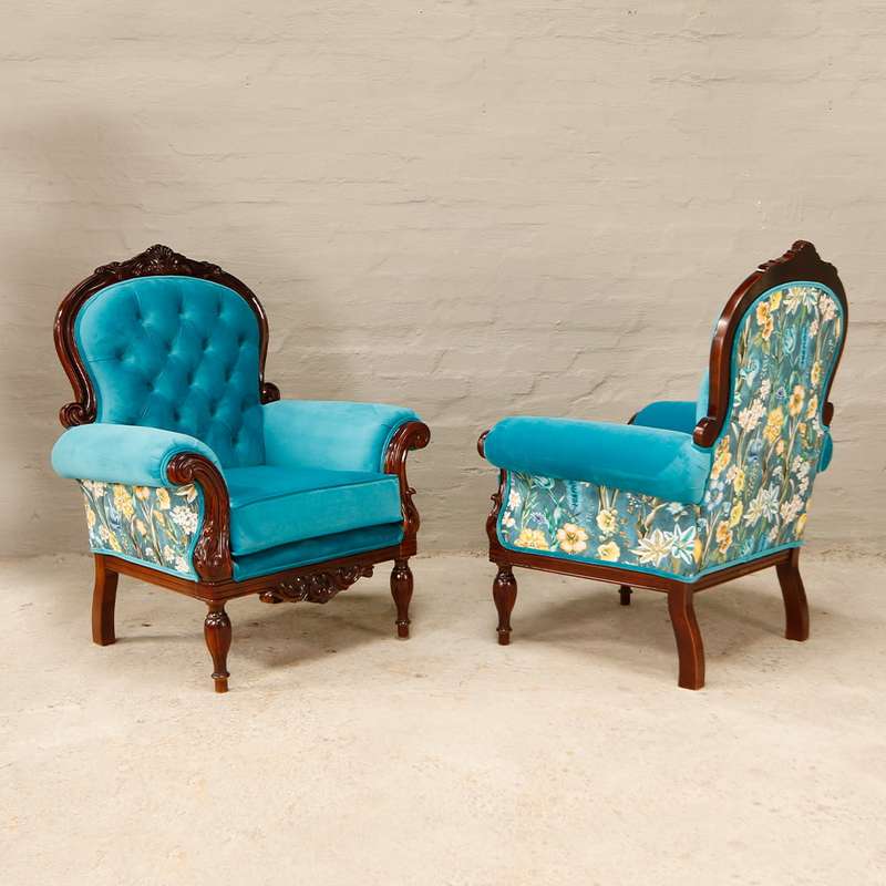 Victorian carved Armchairs