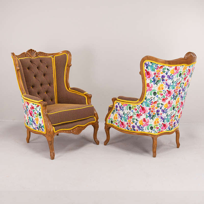 Italian Walnut Armchairs