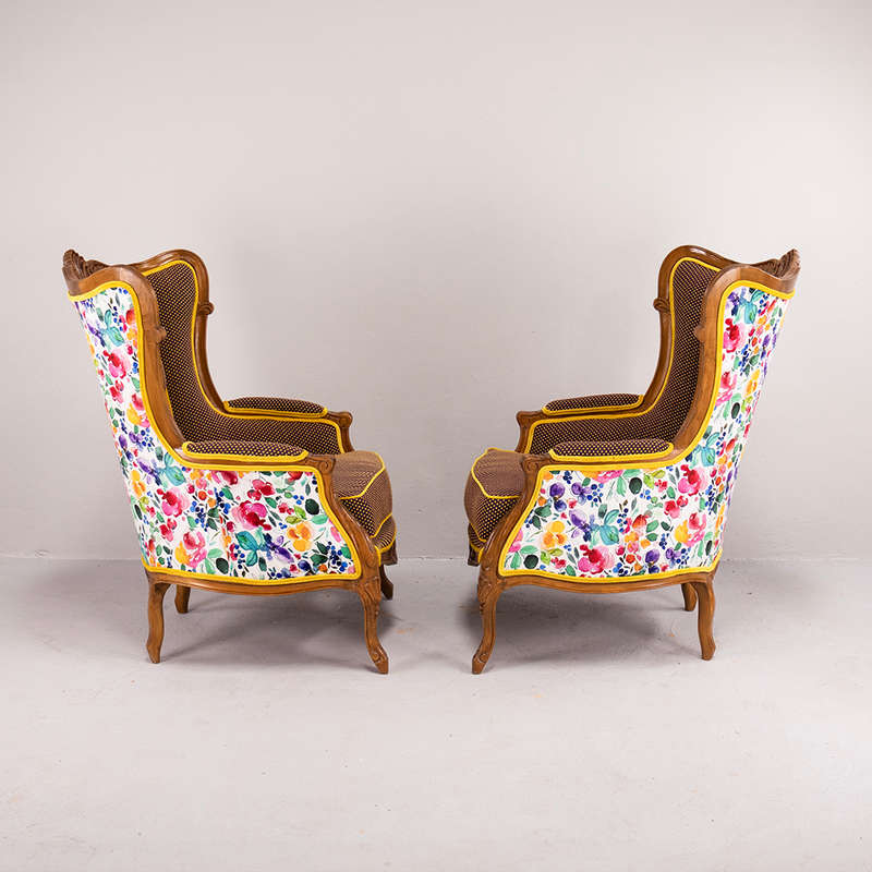 Italian Walnut Armchairs