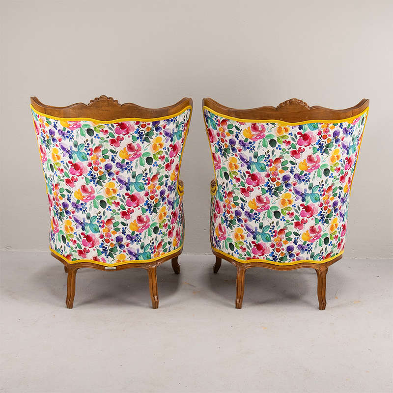 Italian Walnut Armchairs