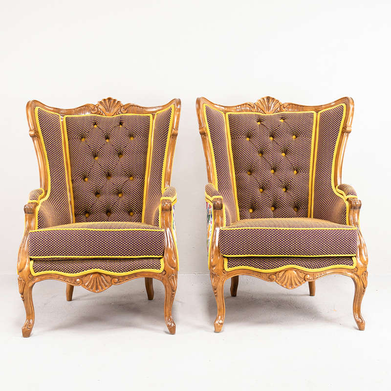 Italian Walnut Armchairs