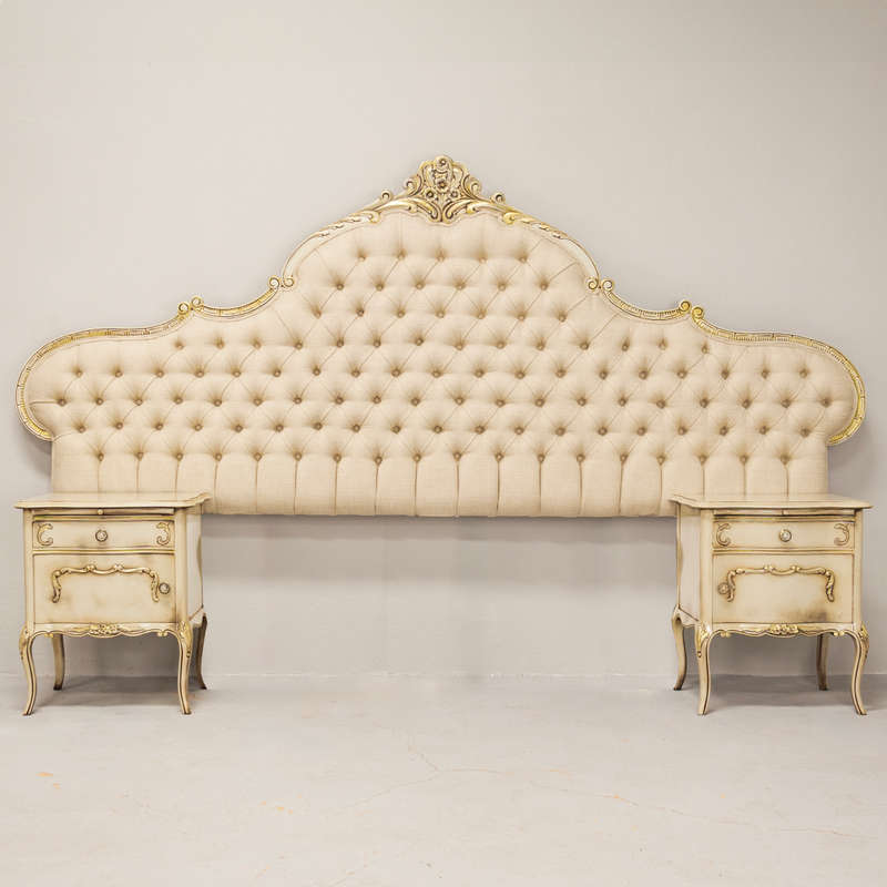 Decorative Headboard and Pedestals