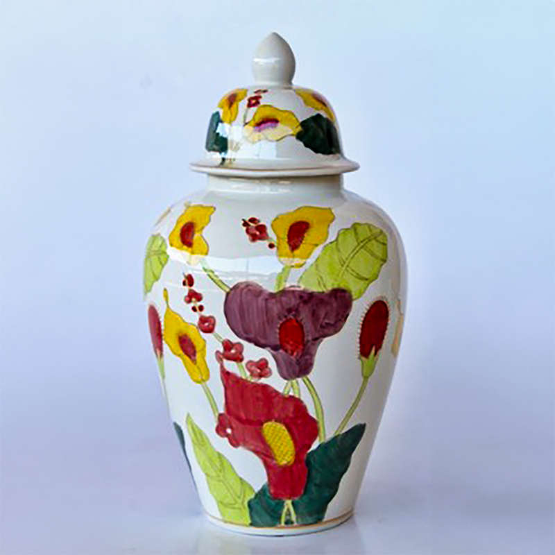 Large Floral Ginger Jar