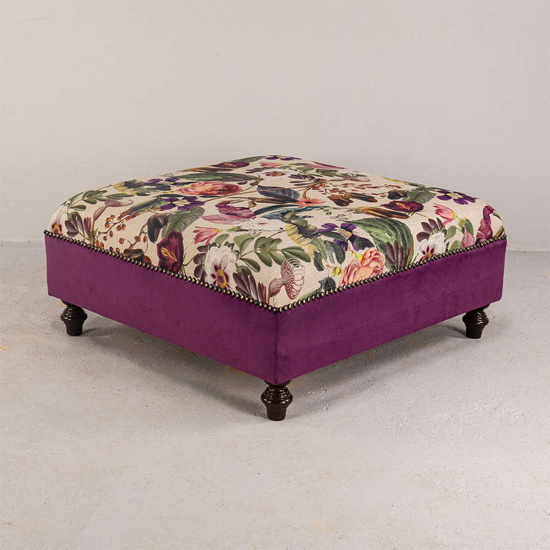 Floral Purple Ottoman