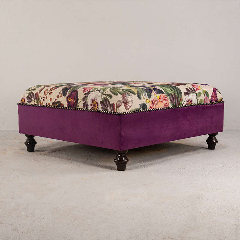 Floral Purple Ottoman