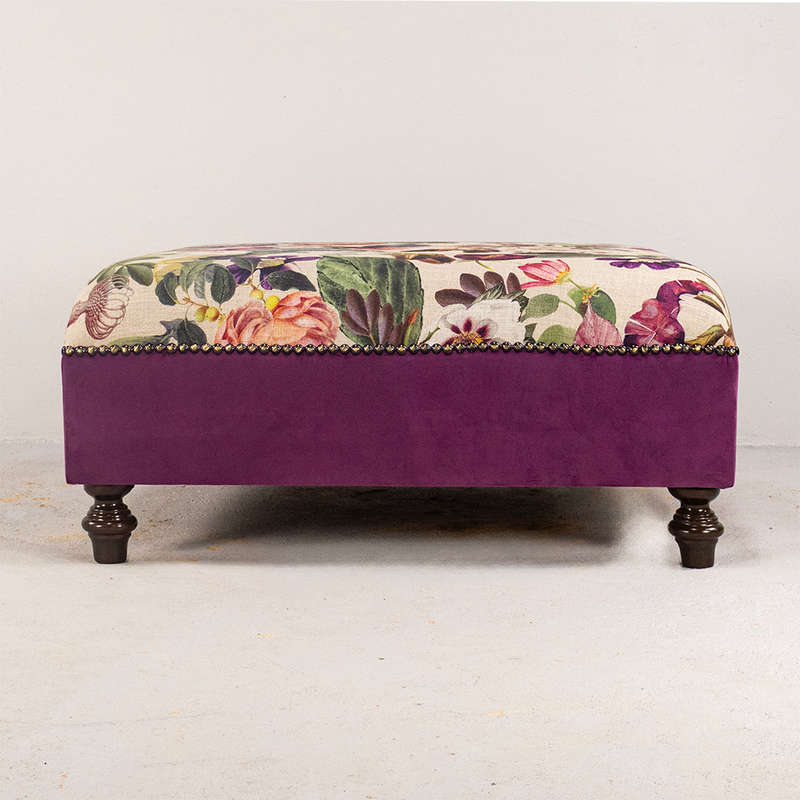Floral Purple Ottoman