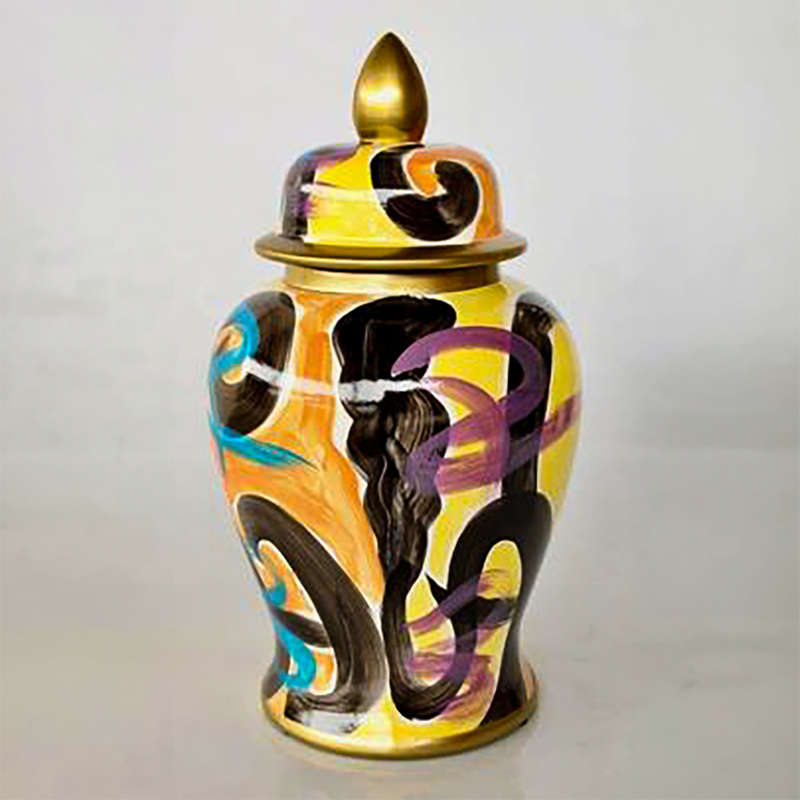 Orange Yellow Ginger Jar