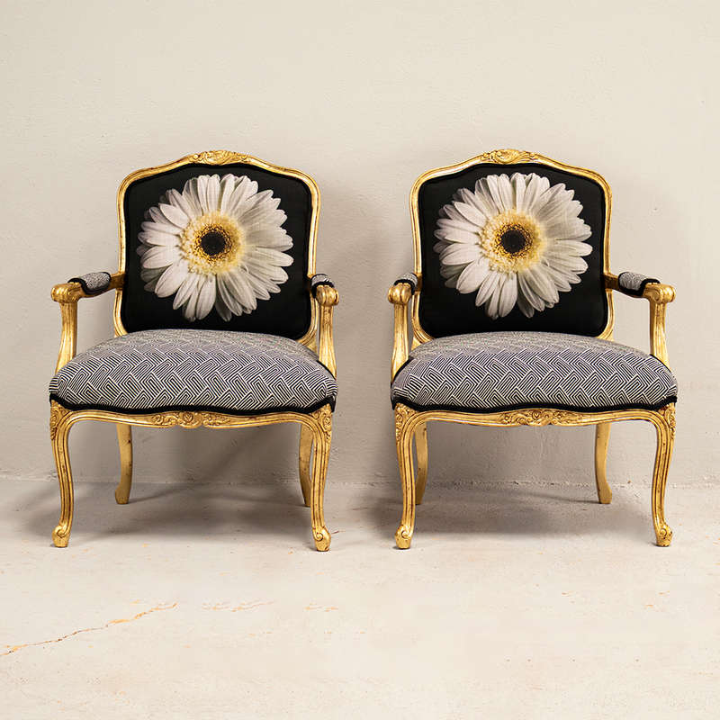 French Gilded Armchairs