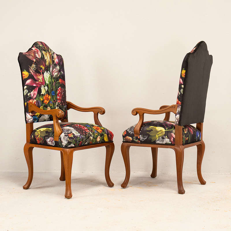 High back Floral Chairs