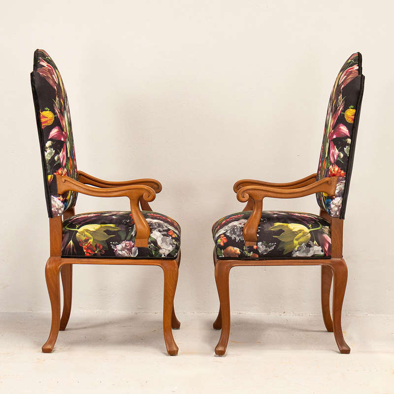 High back Floral Chairs