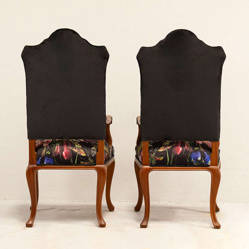 High back Floral Chairs