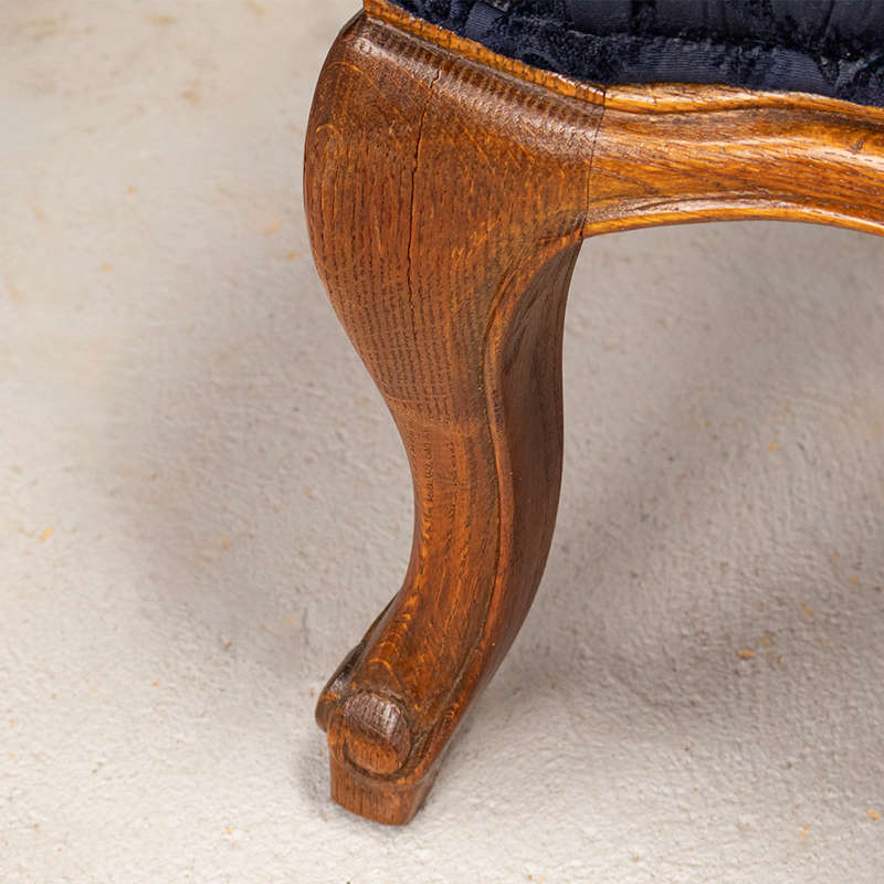 French Carved Chair with Footstool