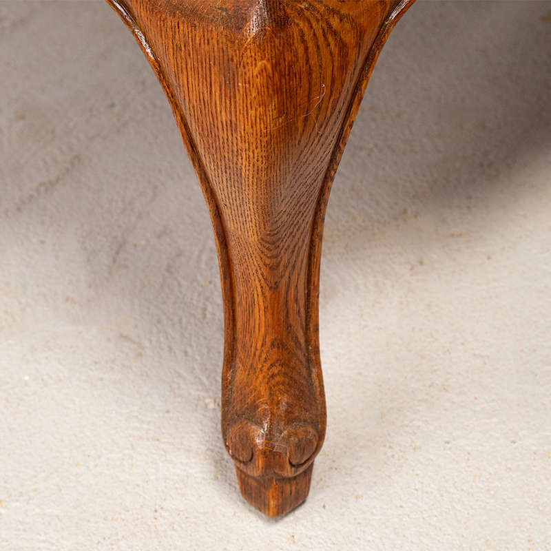French Carved Chair with Footstool