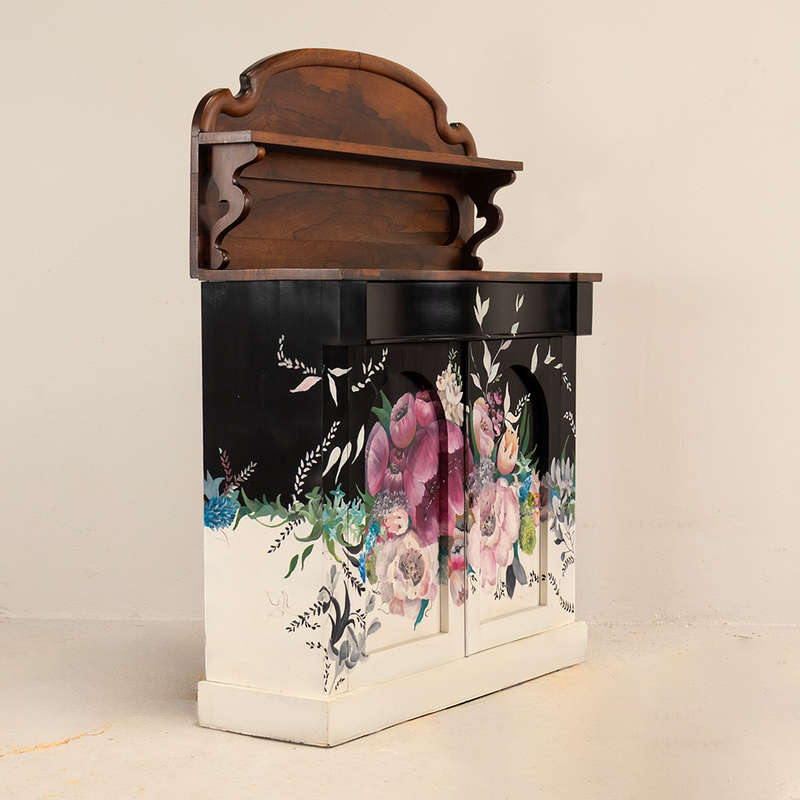 Mahogany Floral Victorian Chiffonier