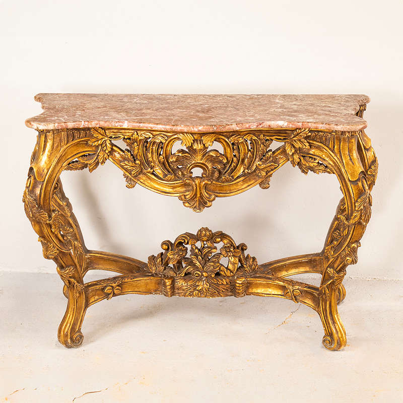 French Marble Top Console