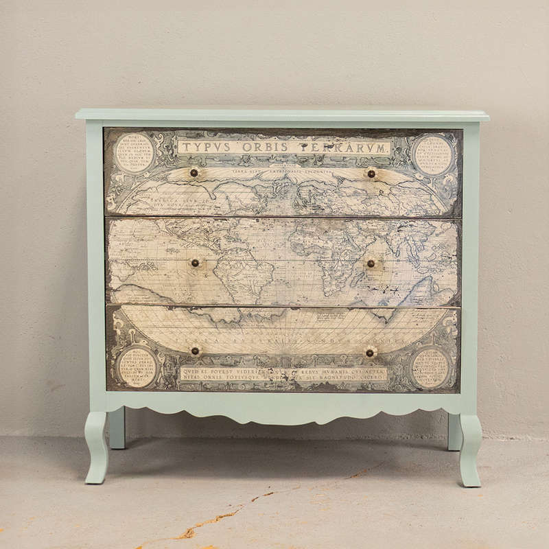 World Map Chest of Drawers