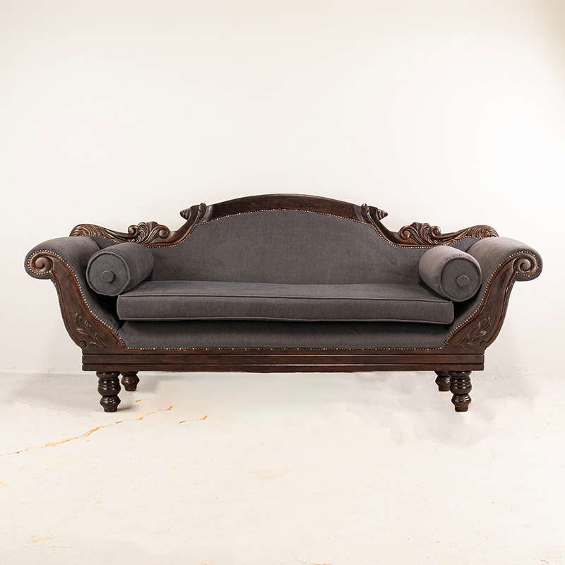 Large Carved Victorian Sofa