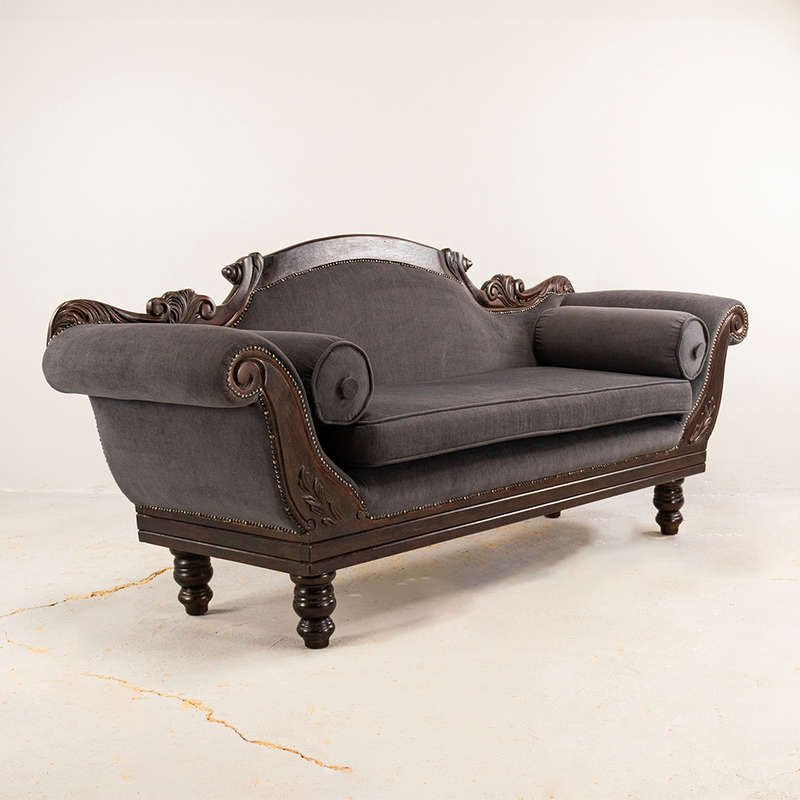 Large Carved Victorian Sofa