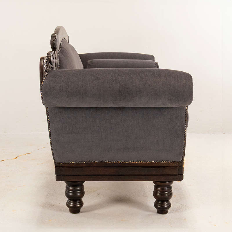 Large Carved Victorian Sofa