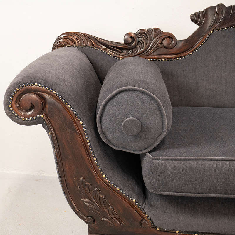 Large Carved Victorian Sofa