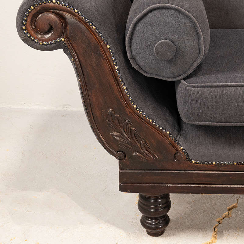 Large Carved Victorian Sofa