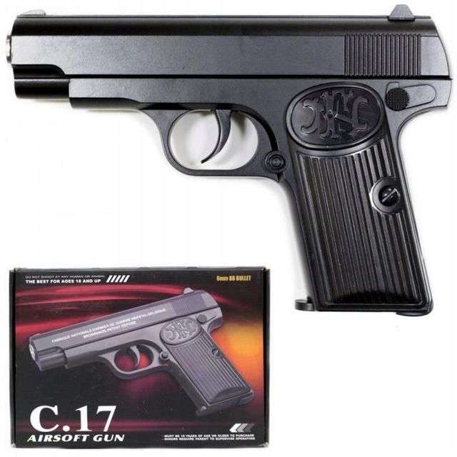 Spring Pistol Toy Gun with Pellets (C17 Browning)