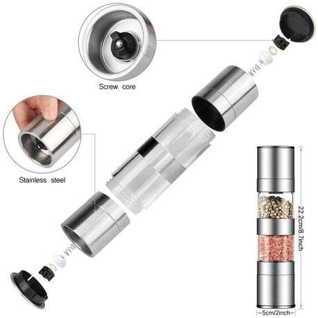 2 in 1 Stainless Steel Salt and Pepper Grinder