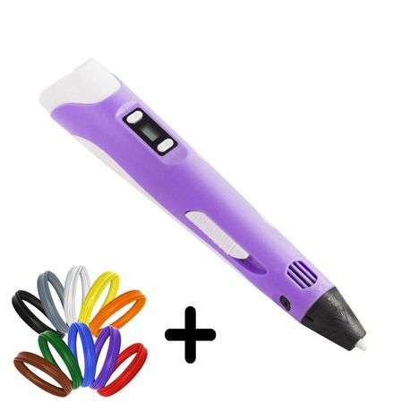 3D Printing Pen PLUS 10 Rolls of PLA Pen Filament - (1xPen + 10xFilaments)