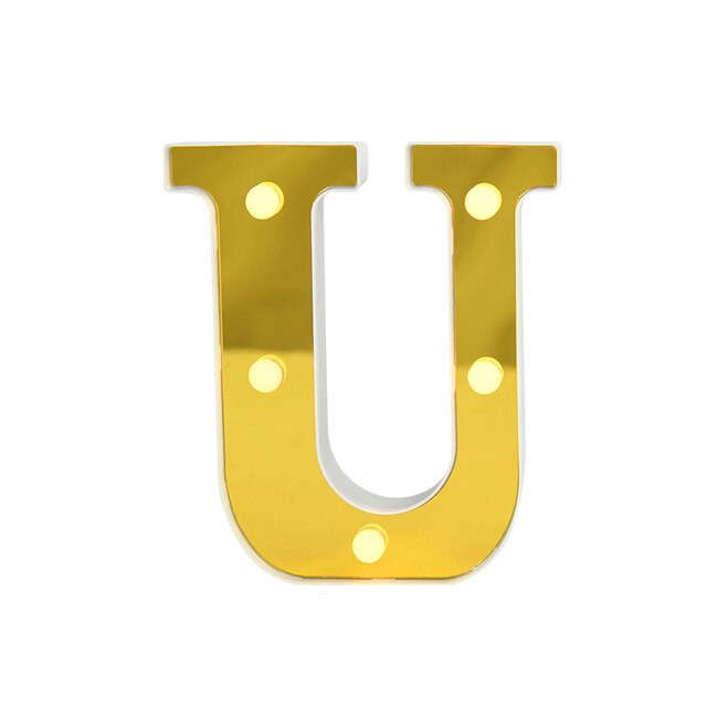 LED Letter Lights Gold 22cm