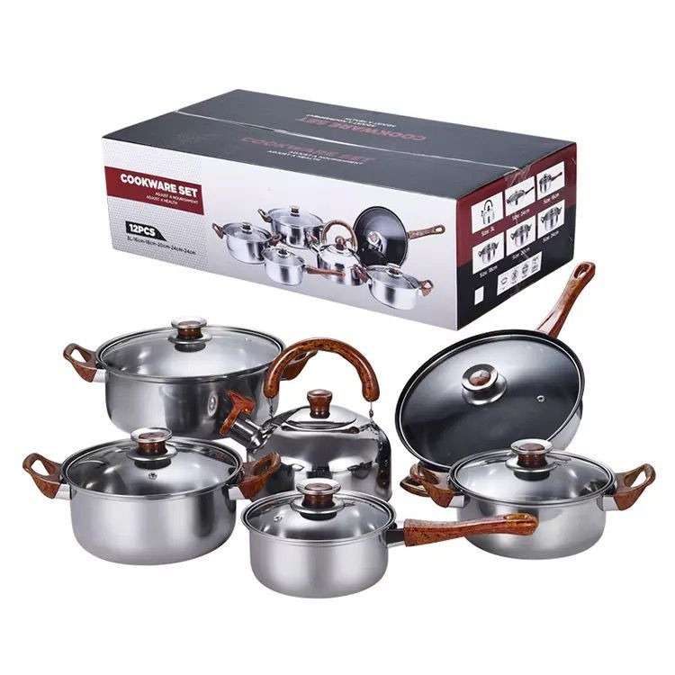 12 Piece Non Stick Cooking Utensil Pots Sets (Box Damage)