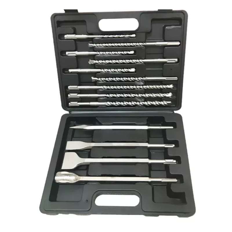 13pcs Masonry Concrete SDS impact drill bits and Chisel In plastic box
