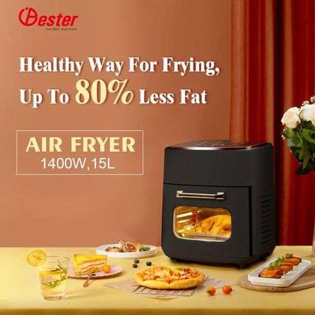 15 Liter Air Fryer - Multi-cooker - Large Capacity - Black