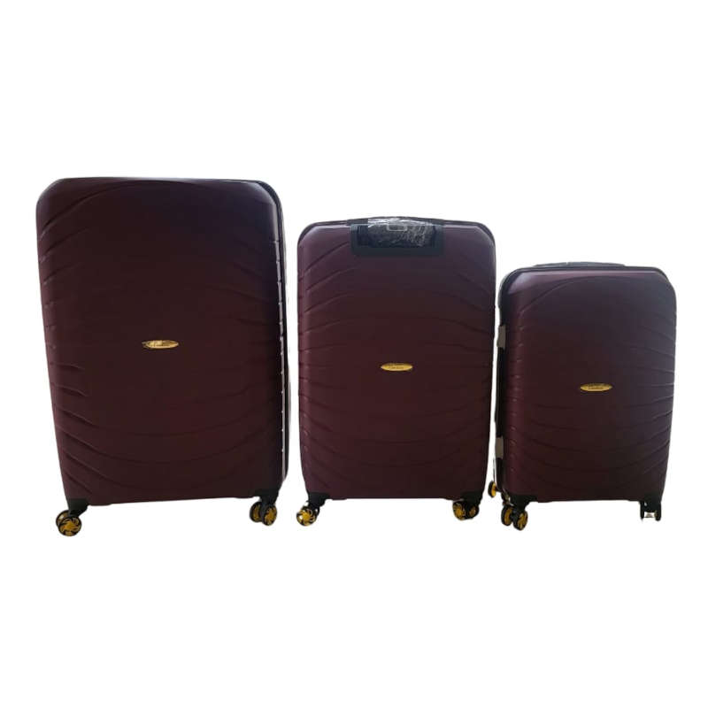 3 Piece Premium Luggage Set - Burgundy