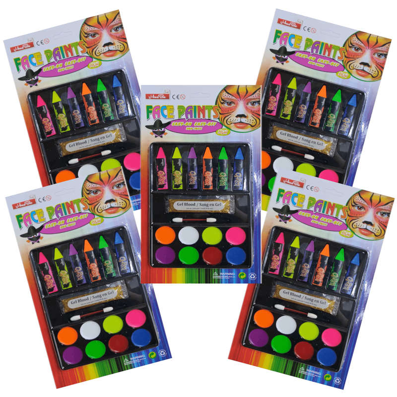 Face Paint 14 Color With Glitter (5 Packs)