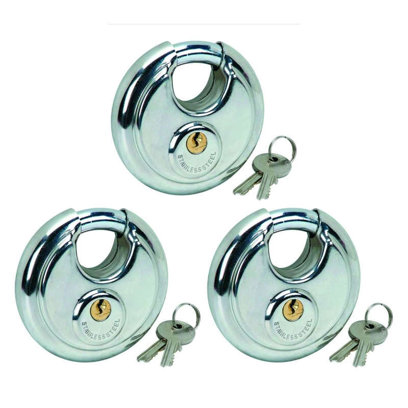 Heavy Duty Disc Padlock - 70mm - 3 Pack