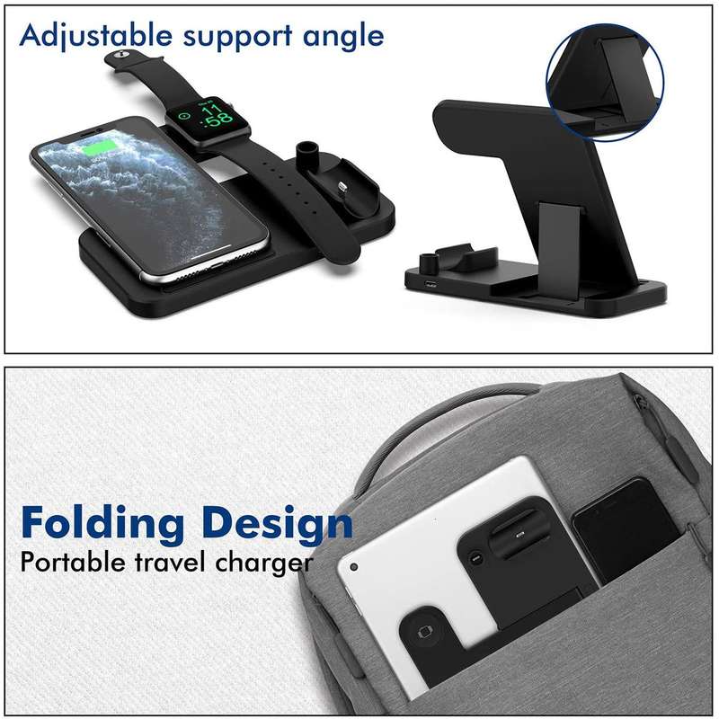 Wireless Fast Charger Dock for iPhone, Apple Watch & AirPods & Pencil Adnowl