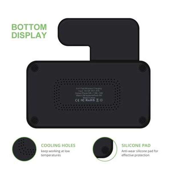 Wireless Fast Charger Dock for iPhone, Apple Watch & AirPods & Pencil Adnowl