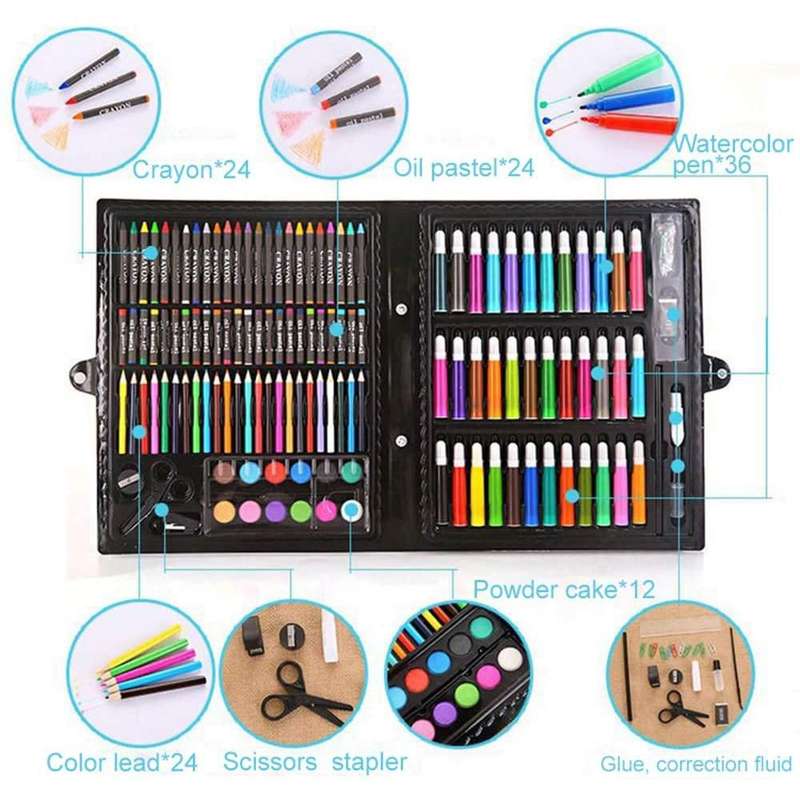 150 Piece Kids Art Set - Drawing Case Kit