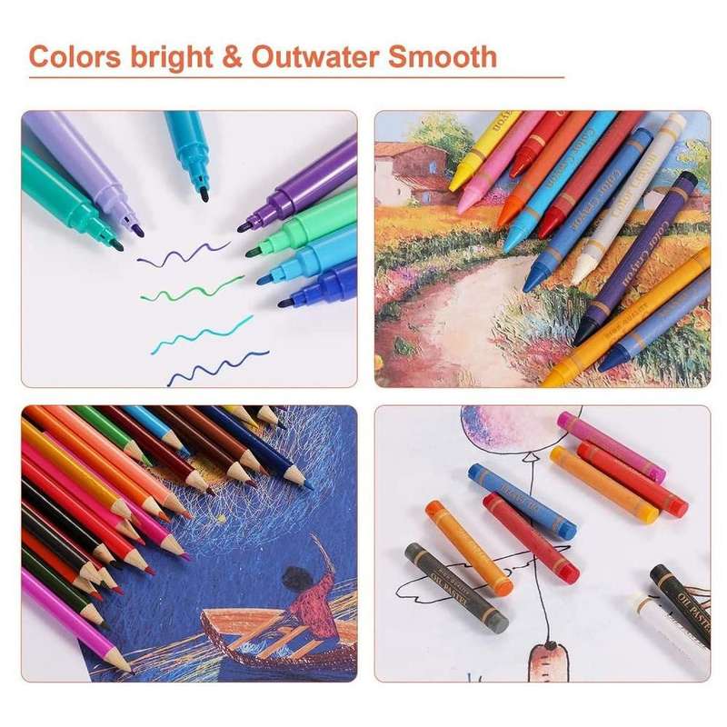 150 Piece Kids Art Set - Drawing Case Kit