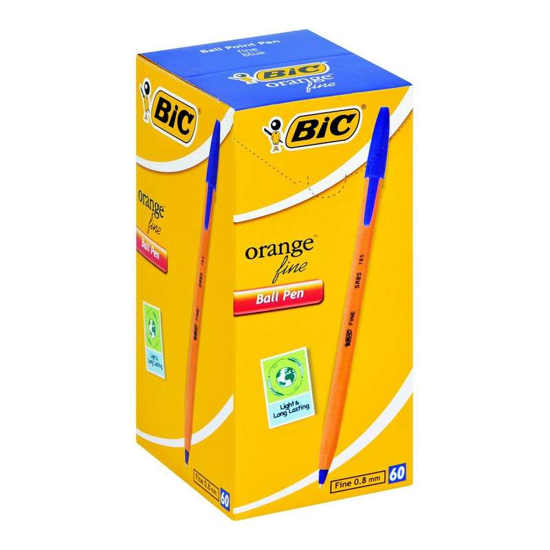 BIC Orange Fine Ball Point Pen - Blue (Box 0f 60)