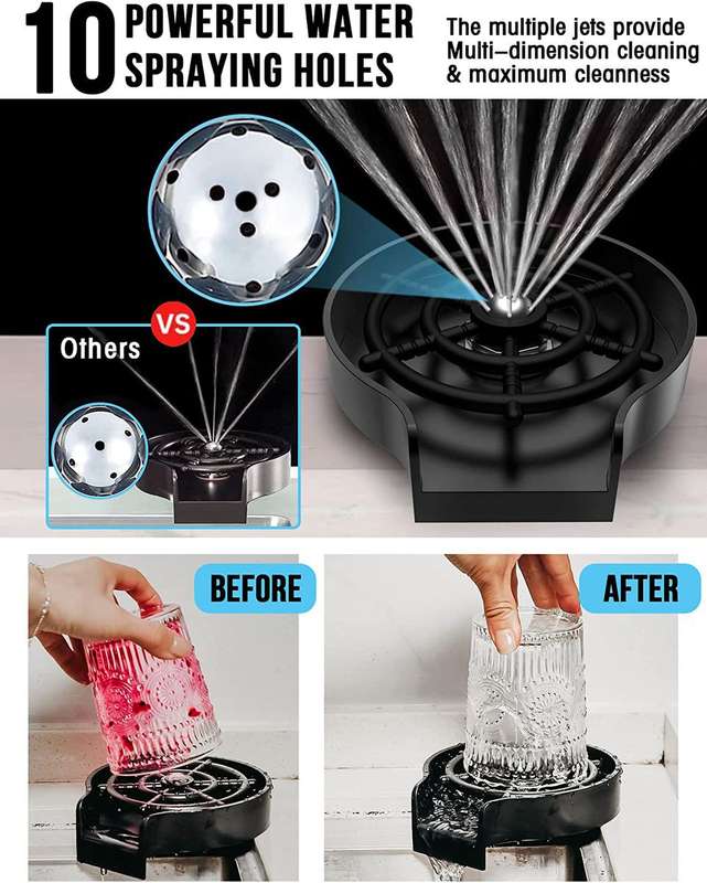 Automatic Glass Washer Cleaner Kitchen Sink Setup