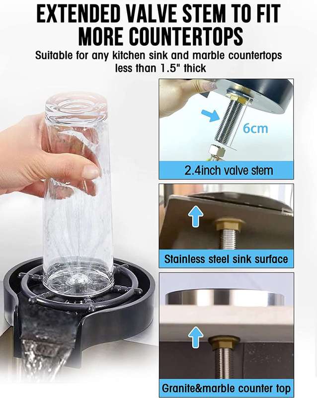 Automatic Glass Washer Cleaner Kitchen Sink Setup