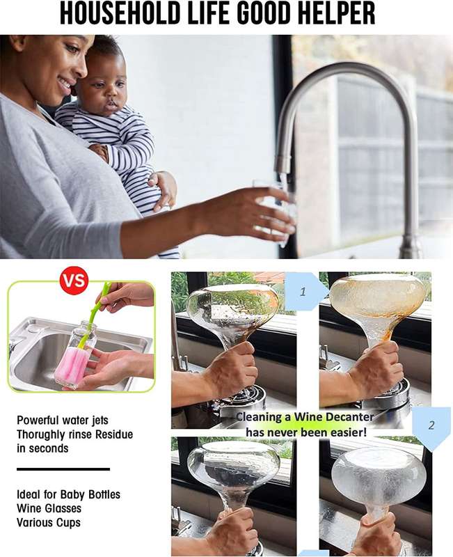 Automatic Glass Washer Cleaner Kitchen Sink Setup
