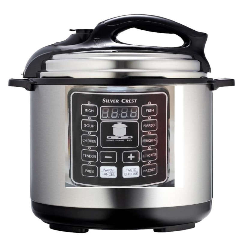 Silvercrest 6L Multi Function Digital Smart Pressure Cooker - Stainless Steel