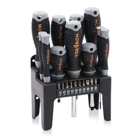21-Piece Magnetic Screwdriver Set with Bits and Stand