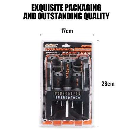 21-Piece Magnetic Screwdriver Set with Bits and Stand