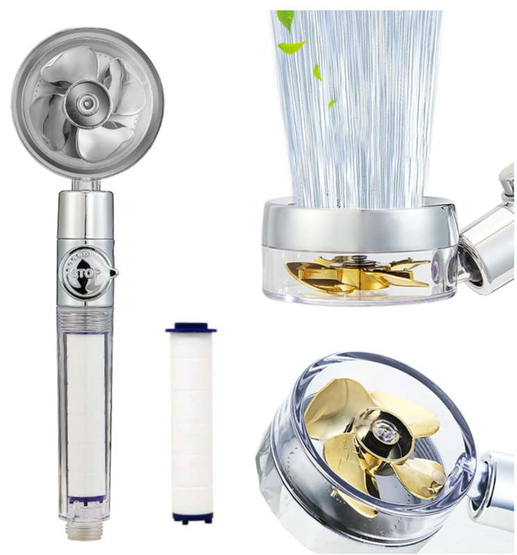 Turbo Fan Shower Mixer - Water Saving Shower Rose Head
