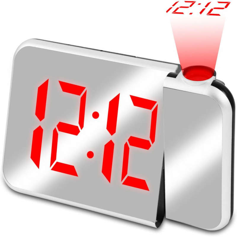 Mirror clock-LED Projection Alarm Clock