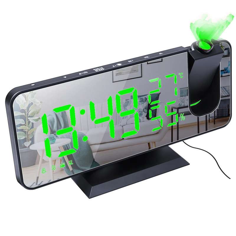 Mirror clock-LED Projection Alarm Clock